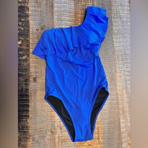 NWT One Piece Menstrual Leakproof Swimsuit One Shoulder Ruffle for Girls Teens